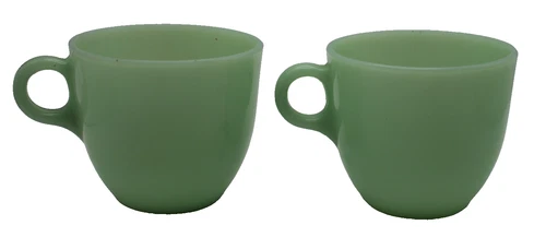 685 HARD TO FIND! Fire King Jadeite Cup Set: The St. Denis or 1700's line