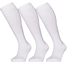 3 Pack Softball Soccer Socks Baseball Football Socks for Youth Men Large White