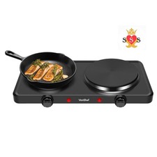 VonShef Electric Hob - Portable Electric Hot Plate Double with Dual Temperature