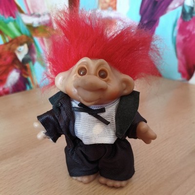 Rare Dam Troll 1986 Wedding Groom Retro Vintage Collectable cute red hair gonk