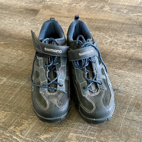 Shimano Men's Size 8.9Black Blue Mountain Bike SPD Pedal Shoes MT42NV 
