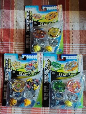 Hasbro Beyblade Burst  TURBO lot of 3 NEW Sling Shock A4 B4 M4