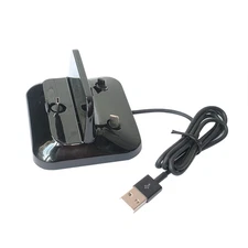 Black 3 In 1 Usb Docking Station Desktop Dock Stand Charger Charging Converter