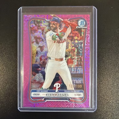 Bryce Harper 2026 Bowman Chrome #63 Fuchsia Mojo Refractor /199 Phillies