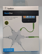 BRAND NEW Belkin RockStar 5 Port Audio Headphone Splitter 3.5mm New in Box