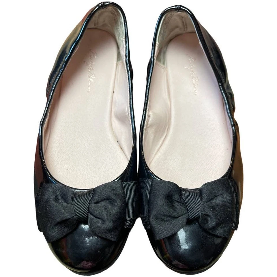 Zapatos planos Ruby & Bloom charol negro imitación cuero con lazo niñas talla 2M Foto 2 de 4