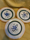 Stangl Pottery (3) Blue Flower ~ Garden Flower Dessert Plates 6”