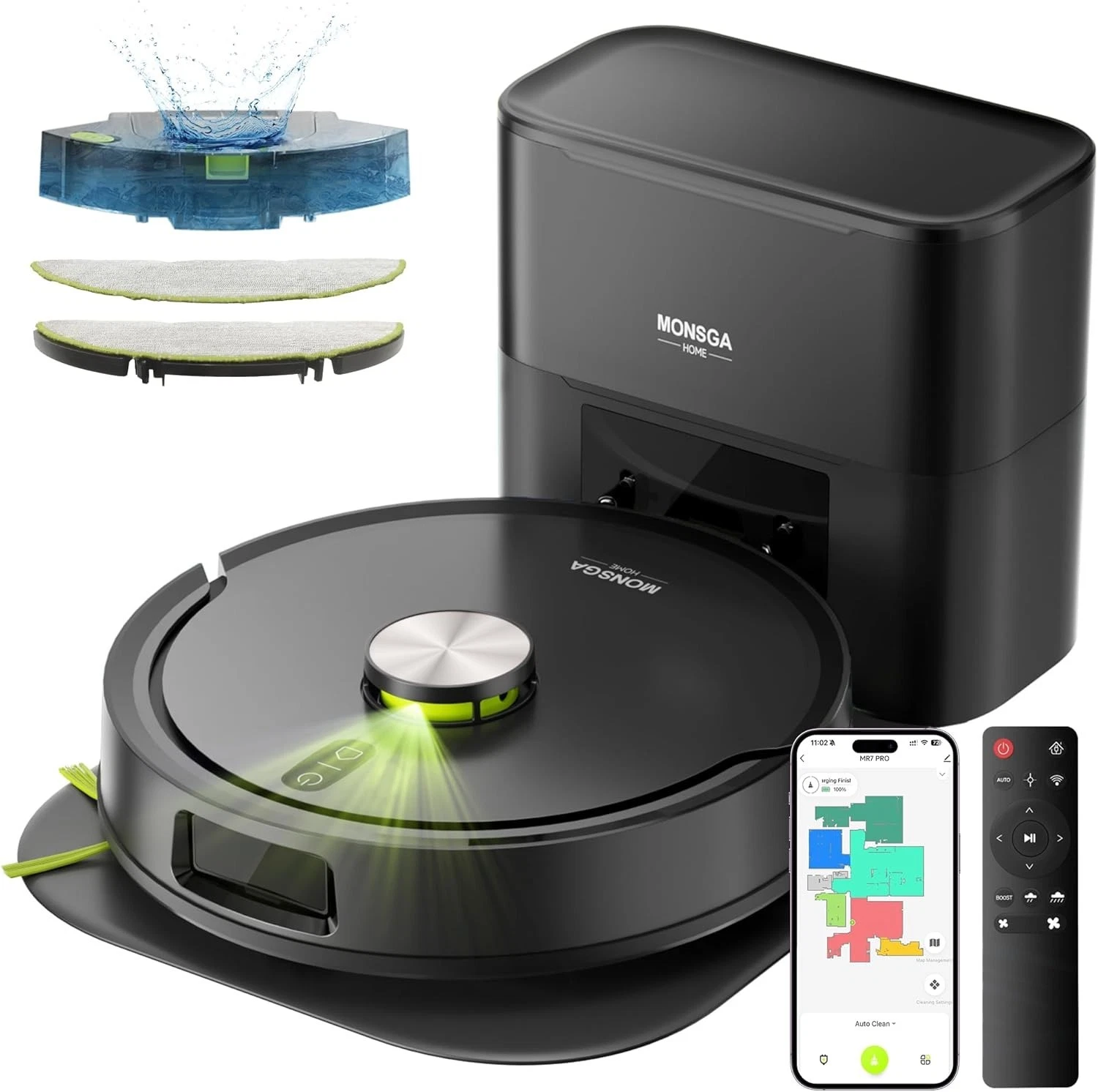 Robot Vacuum with Mop Self Emptying, 8000Pa Suction, Dual Anti-Tangle, Base
Opens in a new window or