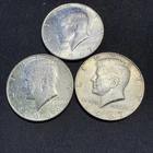 Lot Of 3 Kennedy Half Dollar  Coins 1966 1967 Good Condition