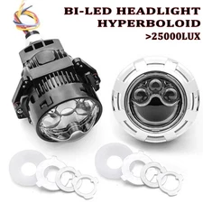 3.0'' Laser Bi LED Projector Lens Hyperboloid Headlight Shrouds Hella Retrofit