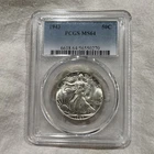 GRADED 1943 Walking Liberty Half Dollar PCGS MS64 Silver American Coin