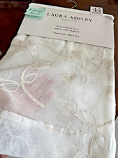 Laura Ashley Bedford Window Curtains 4 FOUR Panels 38 x 84 Sheer Embroidered New