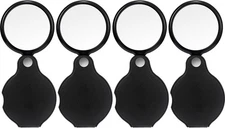 HESTYA 4 Pack 10X Mini Magnifying Glass Folding Pocket Magnifier Black 