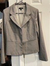 Ann Taylor Gray Single Breasted Long Sleeve Business Casual Blazer Jacket Sz 12