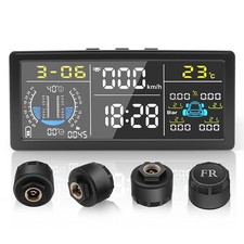 Reifendruckkontrollsystem TPMS mit 4 Externen Reifendrucksensor 5 Alarmmodi