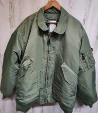 Flyer Cold Weather Jacket Type CWU Men's 3X Large Green Quilted Inside Military 