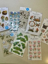 Dimensional Stickers Flowers Roses Floral The Paper Studio 8 Sheet Lot