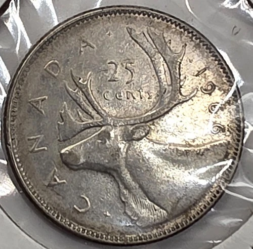 《SILVER》  1966 - Canada 25 Cents/Quarter《 Silver 》