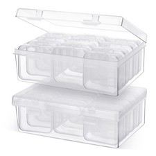 24 Pcs Bead Organizer Plastic Small Bead Storage Clear Storage Case Craft Con...