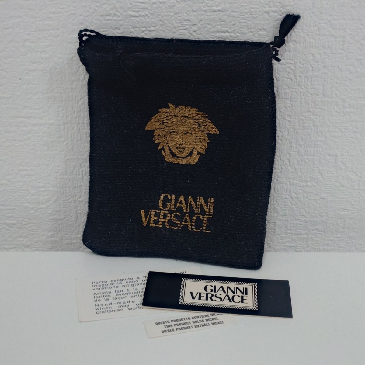 Gianni Versace Cufflinks Medusa Silver Black Metal Men's Used Cuff Buttons thumbnail 9