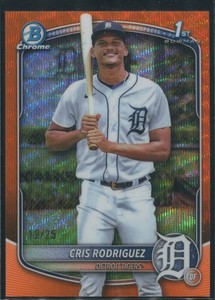 2025 Bowman Chrome Cris Rodriguez Orange Wave Refractor 1st Prospect /25