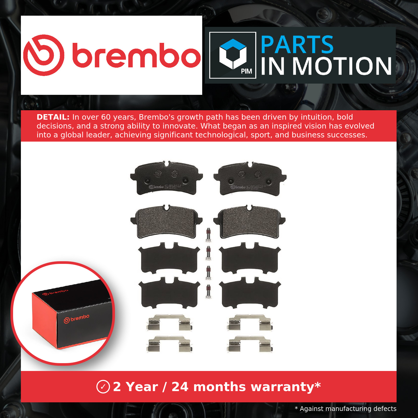 Brake Pads Set Rear P65040 Brembo 95B698451 95B698451A 95B698451F 95B698451J New