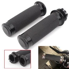 Black Motorcycle 1" Hand Grips For Harley Road King Softail Sportster Dyna Glide