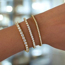 VVS1 Moissanite Tennis Bracelet 925 Silver Gold Plated GRA certified