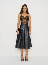Reformation Rana Knit Bodysuit Black Lace NWT Size XL