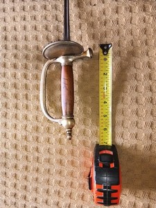 Souzy Rapiet Sword Steel Blade, Full Tang, Brass Guard, Wood Handle