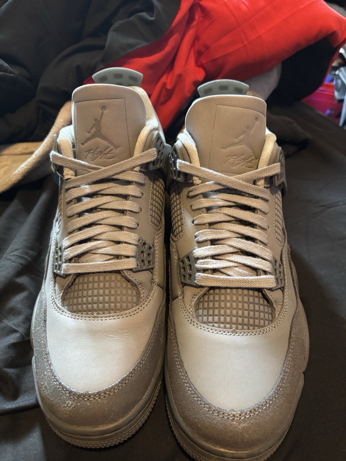 Jordan 4 Wet Cement with box. Never worn out only time worn was to try them on.  thumbnail 3