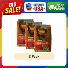  3 pack Vibrant Life Poultry Omega Layer Pellets, 40 lb Bag