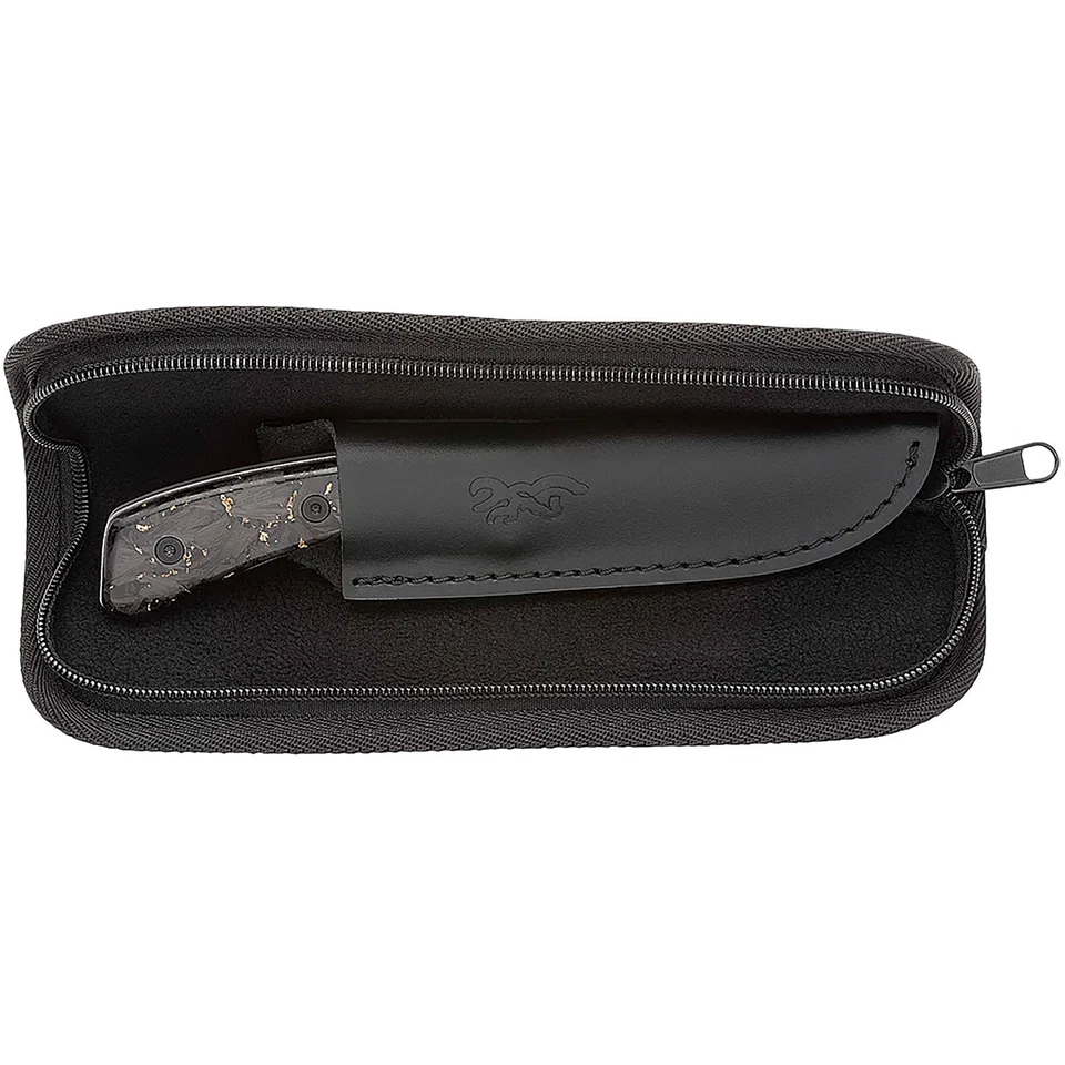 Cuchillo de hoja fija Browning 2025 Medallion 3,5" Damasco, mango de carbono #3220570B Foto 2 de 3