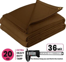 PROTARP Heavy Duty Canvas Tarp Water & UV Resistant, 100% Virgin Tarpaulin Cover