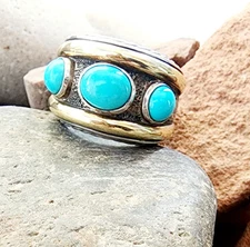 David Yurman 3 Stone Renaissance Ring 17.37 gr SIZE 10.5