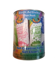 Crayola Bath Activity Bucket 30-Piece Set Bath Bombs, Finger Paints, Wash Pens 