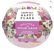 Find Your Happy Place Wrapped in Your Arms Fizzing Bath Bomb 4.6 oz NEW