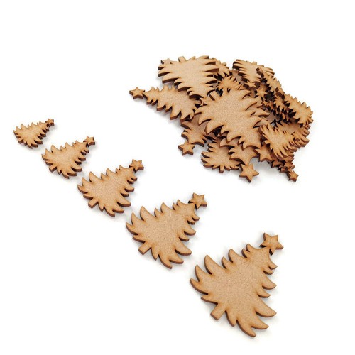 Árbol de Navidad clásico MDF formas artesanales madera etiquetas de regalo decoración adorno arte - Imagen 4 de 4