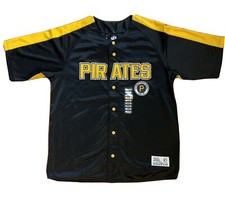 New Pittsburgh Pirates MLB Baseball Jersey LG Dynasty RN#77386 Black Yellow
