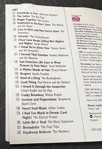 Time Life Classic Rock 1967 CD Jefferson Airplane Procol Harum Mamas & The Papas - Imagen 9 de 17