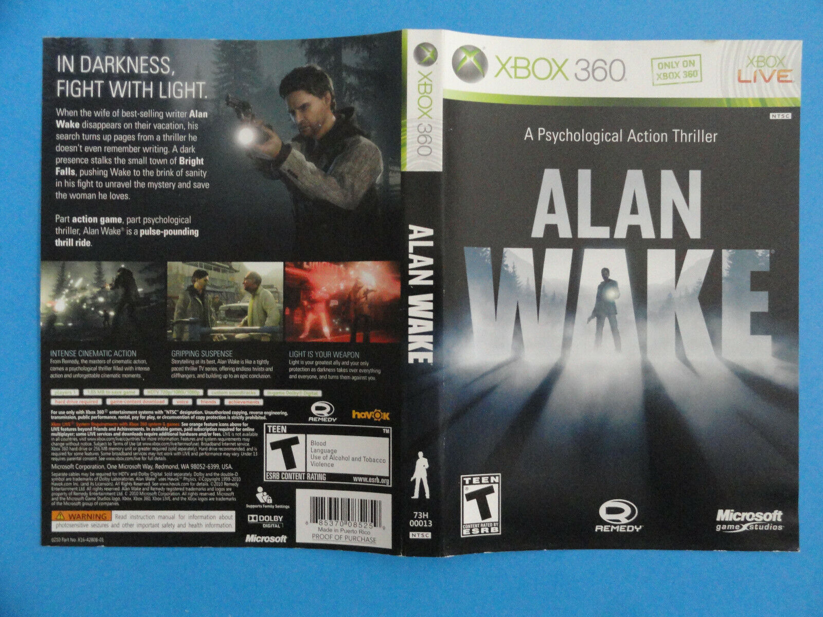 CUSTM CASE NO DISC Alan Wake II 2 XBOX Series X NO DISC SEE DESCRIPTION