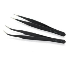 Tweezers for Eyelash Extensions, Straight and Curved Tip Tweezers Nippers