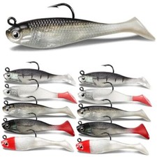 Fishing Lures for Bass, A6-Weedness Pre Rigged Swim Baits-10pcs- 3.15inch