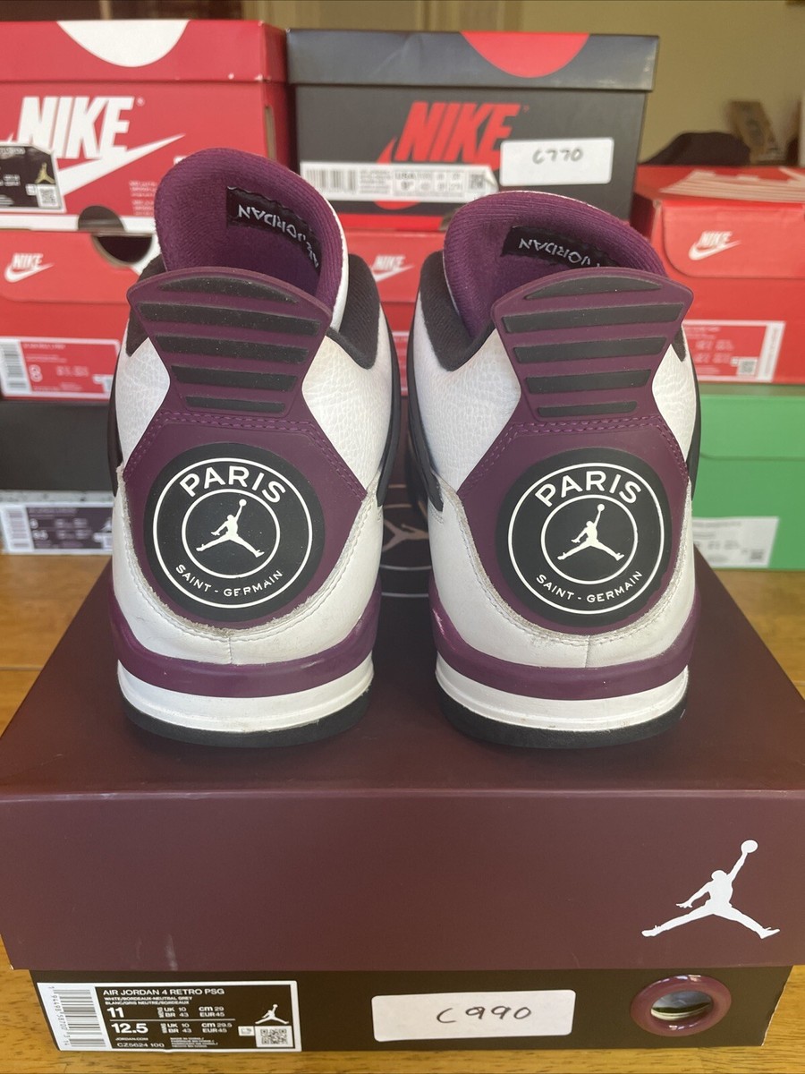 Size 11 - Jordan 4 Retro x Paris Saint-Germain Bordeaux 2020 Retail $400+  StockX 194498587003 | eBay