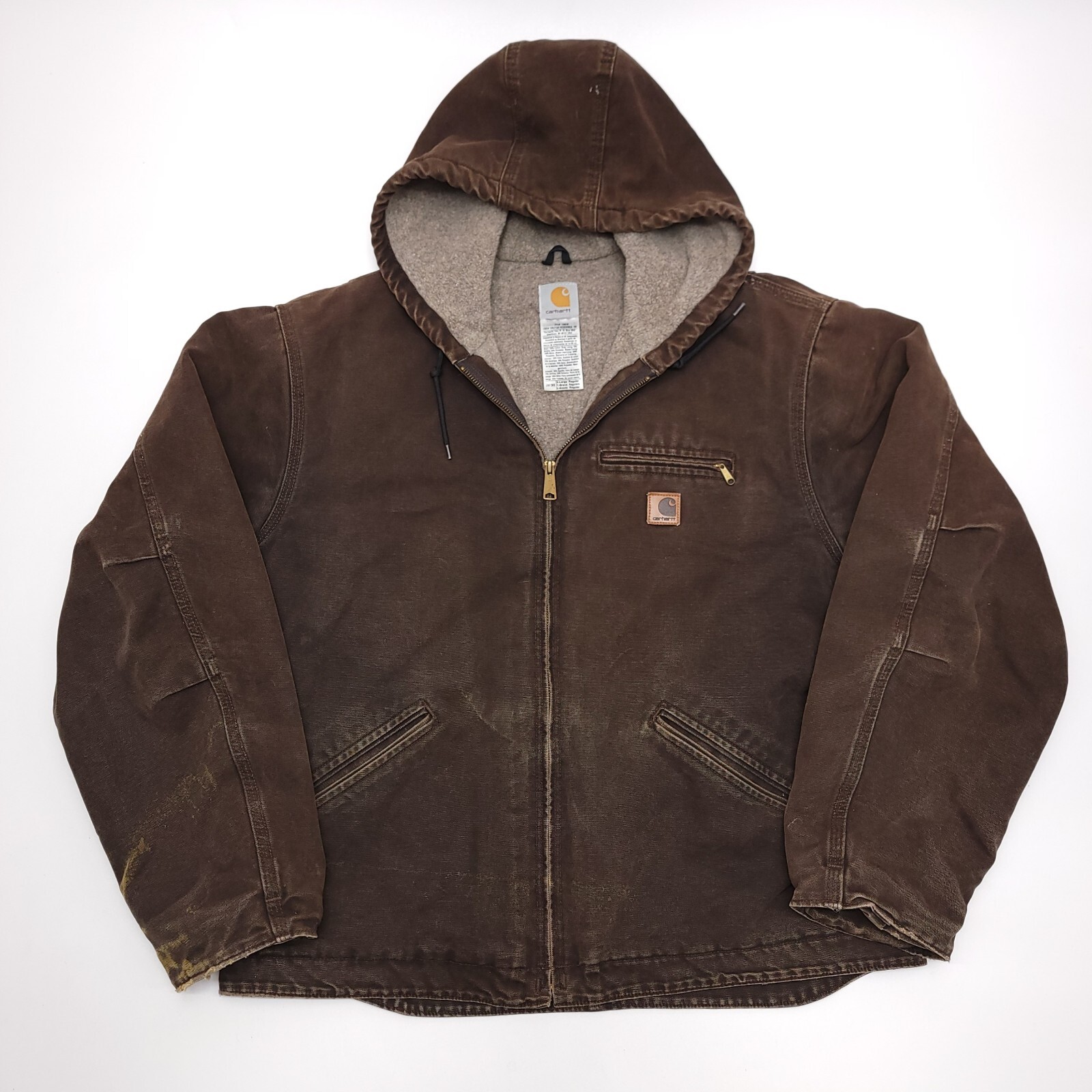 Vintage 2004 Carhartt J141 Sandstone Brown Sherpa Lined Jacket Men's XL