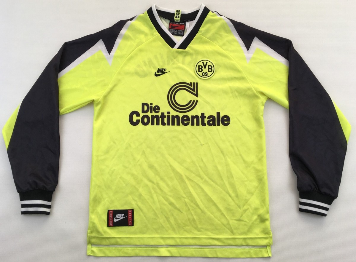 希少 95-96 NIKE ドルトムント vtg ユニフォーム DORTMUND Borussia Dortmund 1995 1996 Nike Continentale Trikot langarm