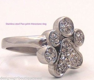 silver paw print ring