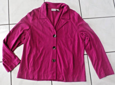 Chicos Blazer Size 3 Magenta Buttons Knit Jacket Longsleeve Pockets G274