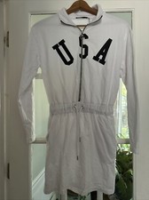 Nastygal Womens Small White  Wear USA Olympics White Cotton  Dress