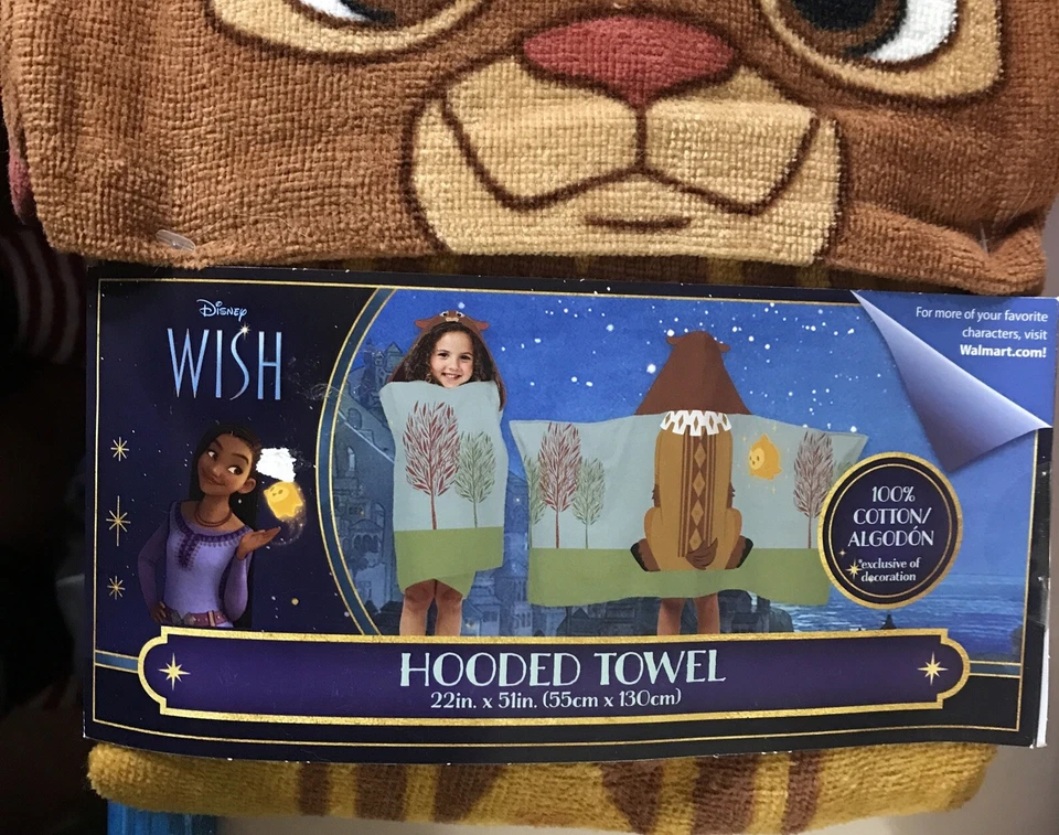 Disney Hooded Towel 22x51" Valintino from Wish 100% Cotton - Image 2 of 4